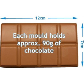 6 x Plain Chocolate Bar Moulds