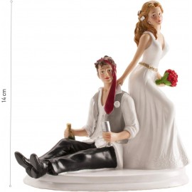 dekora 305133 Brautpaar Drunken Bride and Groom Figurine for Wedding C