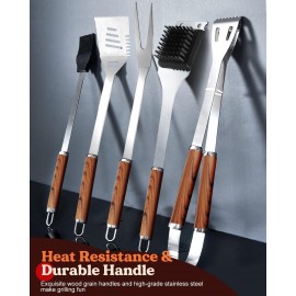 KALAHOL 7-in-1 BBQ Tools Set Extra Thick Stainless Steel Grill Tool Se