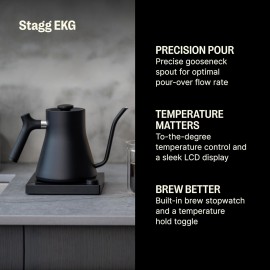 Fellow Stagg EKG Electric Gooseneck Kettle - Pour-Over Coffee and Tea