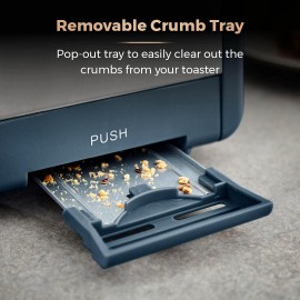 Tower T20036MNB Cavaletto 2-Slice Toaster with Defrost/Reheat, Stainle