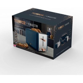 Tower T20036MNB Cavaletto 2-Slice Toaster with Defrost/Reheat, Stainle