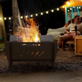 Outsunny 3-in-1 Portable Fire Pit, Stove, Coffee Table, Wood Burning F