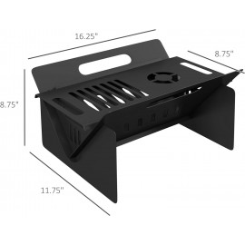 Outsunny 3-in-1 Portable Fire Pit, Stove, Coffee Table, Wood Burning F