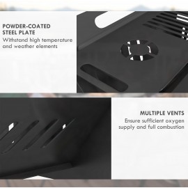 Outsunny 3-in-1 Portable Fire Pit, Stove, Coffee Table, Wood Burning F