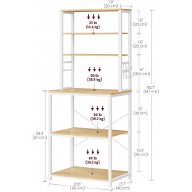 VASAGLE Kitchen Storage Rack, Coffee Bar, Baker’s Rack, Total 6 Shelve