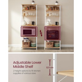 VASAGLE Kitchen Storage Rack, Coffee Bar, Baker’s Rack, Total 6 Shelve