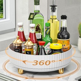 PKKP Rotating Storage Rack, Rotating Spice Shelf Organizer Turntable,