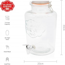 The Vintage Company B 51050 Jumbo Glass Drinks Dispenser | Air Tight L