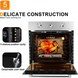 24 Inch Wall Oven, GASLAND Chef ES609MS Built-in Electric Wall Oven, 2