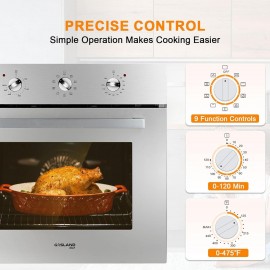 24 Inch Wall Oven, GASLAND Chef ES609MS Built-in Electric Wall Oven, 2