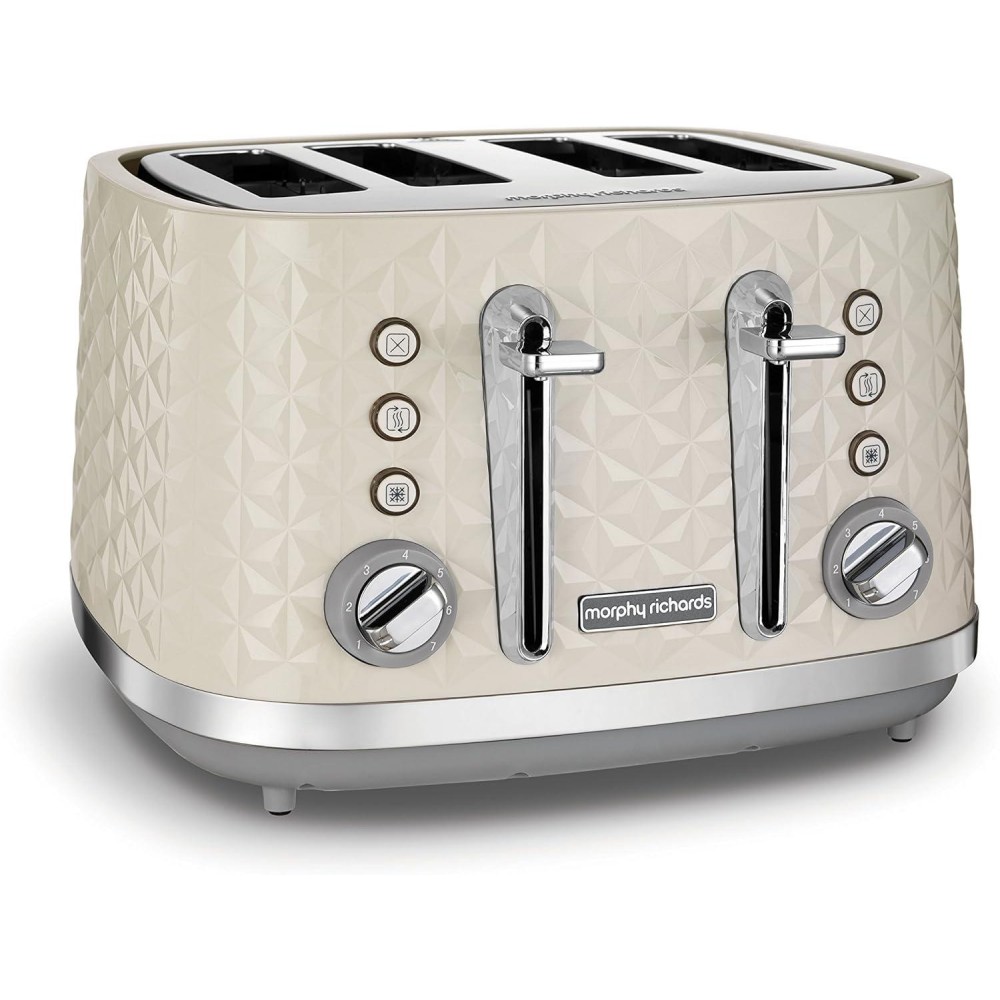 Morphy Richards Vector 4 Slice Toaster, High Gloss Geometric Design, D