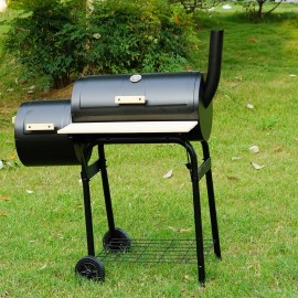 Gr8 Garden Large Portable Charcoal Barrel BBQ With Smoker Cooking Gril