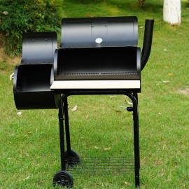 Gr8 Garden Large Portable Charcoal Barrel BBQ With Smoker Cooking Gril