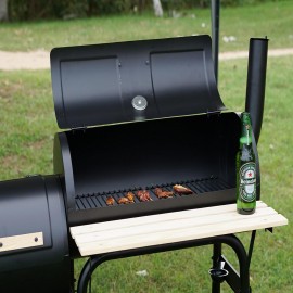 Gr8 Garden Large Portable Charcoal Barrel BBQ With Smoker Cooking Gril