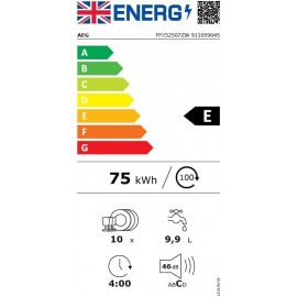 AEG FFX52507ZW Dishwasher 5000, Freestanding Dishwasher with AirDry Te