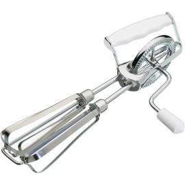 KitchenCraft Rotary Hand Whisk, Stainless Steel Manual Mixer, Plastic