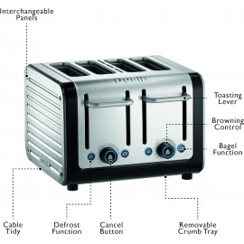 Dualit 46505 Architect 4 Slice Toaster | Brushed Stainless Steel with