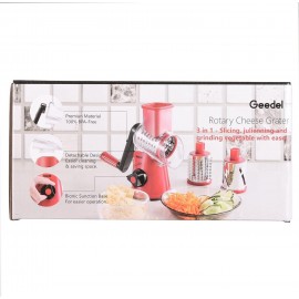 Rotary Cheese Grater, Vegetable Slicer with Three Drum Blades, Grater