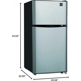 RCA RFR459 Compact Fridge with Freezer-Dual Adjustable Thermostat-Reve