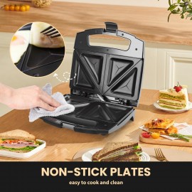 Aigostar 800W Sandwich Toastie Maker 2 Slice Toaster with Easy Clean N