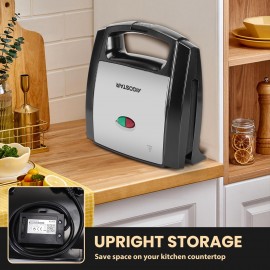 Aigostar 800W Sandwich Toastie Maker 2 Slice Toaster with Easy Clean N