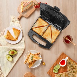 Aigostar 800W Sandwich Toastie Maker 2 Slice Toaster with Easy Clean N