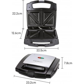 Aigostar 800W Sandwich Toastie Maker 2 Slice Toaster with Easy Clean N
