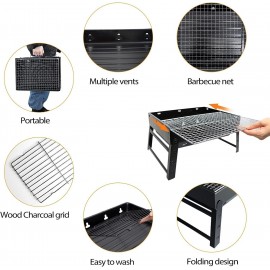 BBQ Barbecue Grill, Portable Folding Charcoal Barbecue Desk Tabletop O