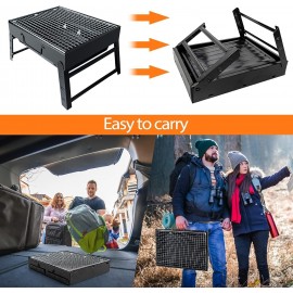 BBQ Barbecue Grill, Portable Folding Charcoal Barbecue Desk Tabletop O