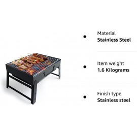 BBQ Barbecue Grill, Portable Folding Charcoal Barbecue Desk Tabletop O