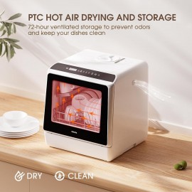 Portable Countertop Dishwashers, Compact Dishwashers with 5 L Built-in