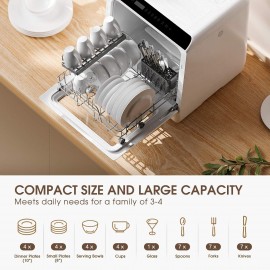 Portable Countertop Dishwashers, Compact Dishwashers with 5 L Built-in