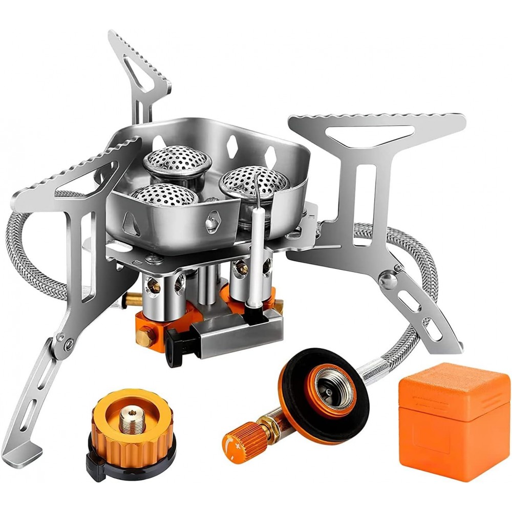 Windproof Camping Gas Stove, 5800w Portable Three-burner Gas Stove, Fo