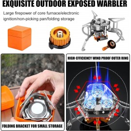 Windproof Camping Gas Stove, 5800w Portable Three-burner Gas Stove, Fo