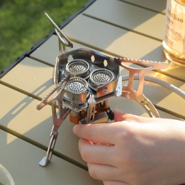 Windproof Camping Gas Stove, 5800w Portable Three-burner Gas Stove, Fo