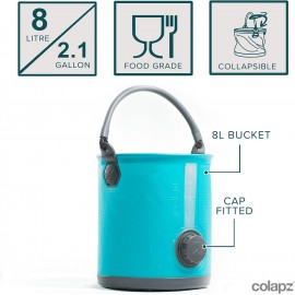 Colapz 8L Premium 2 in 1 Collapsible Water Container - BPA Free Campin