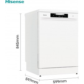 Hisense 14 Place Settings Freestanding Standard Dishwasher, White - D