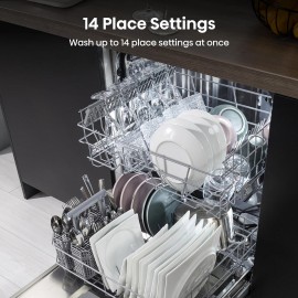 Hisense 14 Place Settings Freestanding Standard Dishwasher, White - D