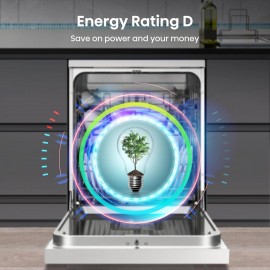 Hisense 14 Place Settings Freestanding Standard Dishwasher, White - D