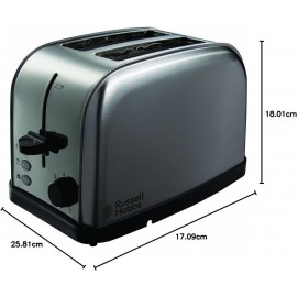 Russell Hobbs 2 Slice Toaster with brushed sides (Independent slots, H