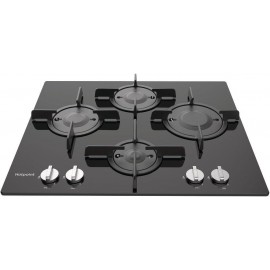 Hotpoint 60cm Gas on Glass 4 Burner Gas Hob - Black