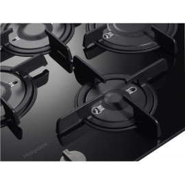 Hotpoint 60cm Gas on Glass 4 Burner Gas Hob - Black