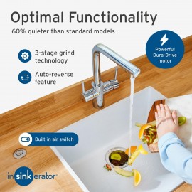 InSinkErator Evolution 200 S Food Waste Disposal Unit, Red, 33 x 23.4