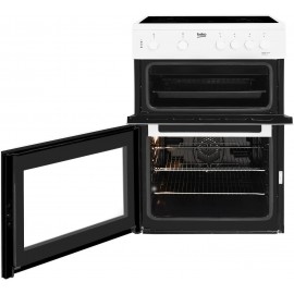 Beko KDC611W 60cm A Rated Double Oven 4 Burners Ceramic Electric Cooke