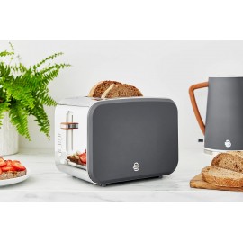 Swan ST14610GRYN Nordic 2-Slice Toaster with Defrost/Reheat/Cancel Fun