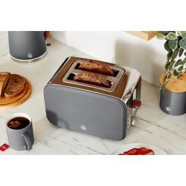 Swan ST14610GRYN Nordic 2-Slice Toaster with Defrost/Reheat/Cancel Fun