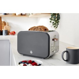 Swan ST14610GRYN Nordic 2-Slice Toaster with Defrost/Reheat/Cancel Fun
