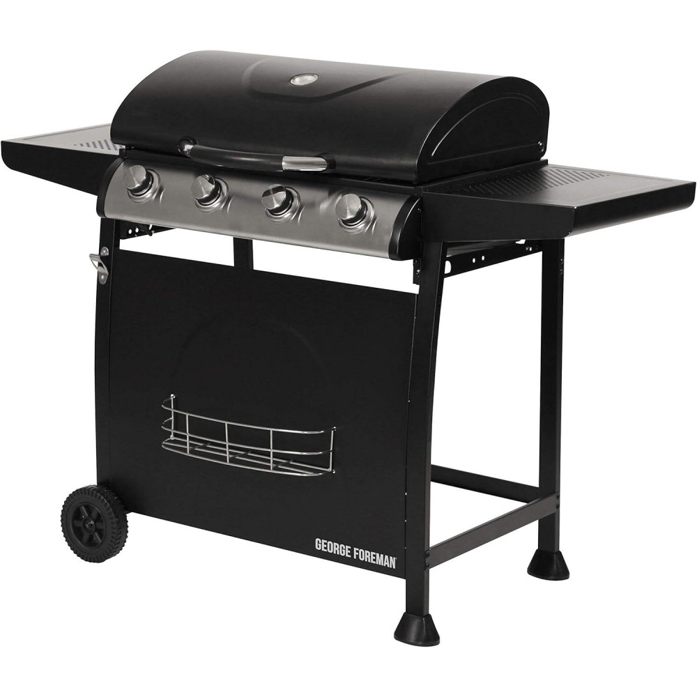 George Foreman 4 Burner Gas BBQ with Automatic Ignition & Integrated T