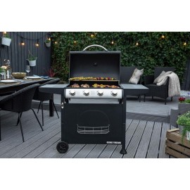 George Foreman 4 Burner Gas BBQ with Automatic Ignition & Integrated T